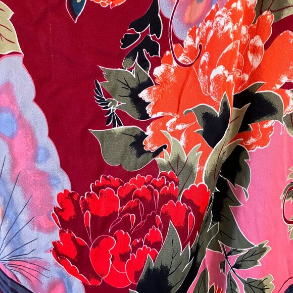 Anthropologie Womens Brina Faux Wrap Butterfly Satin Skirt Size 6 Pink SP EXC - Picture 4 of 12